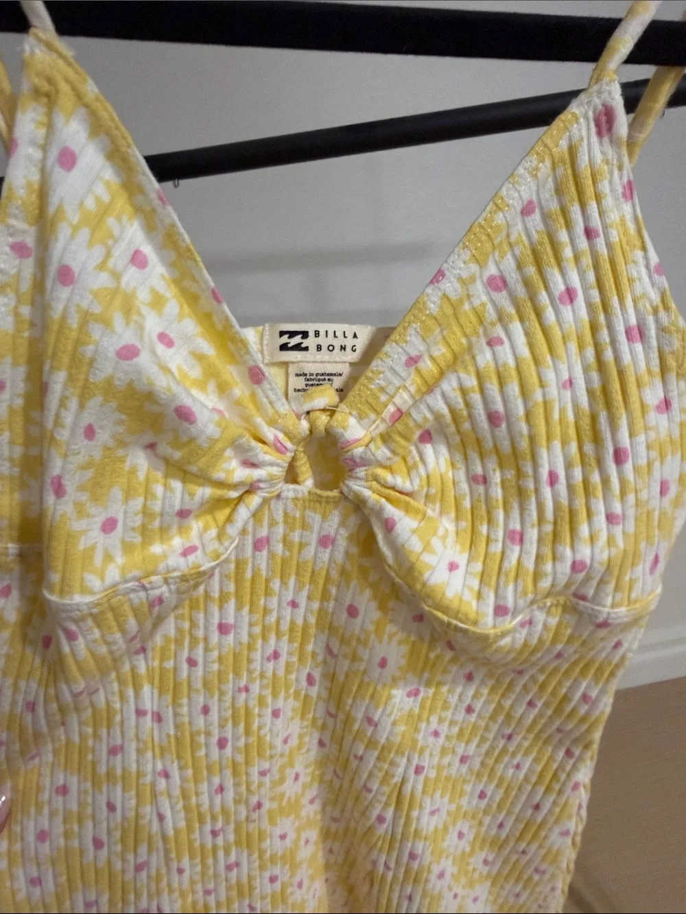 Billabong Yellow Floral Tie-Front Midi Dress - Picture 2 of 5